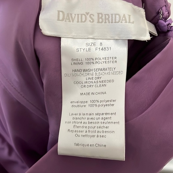 Davids Bridal Lavender Purple One Shoulder Flared Chiffon Midi Formal Dress - Picture 2 of 5